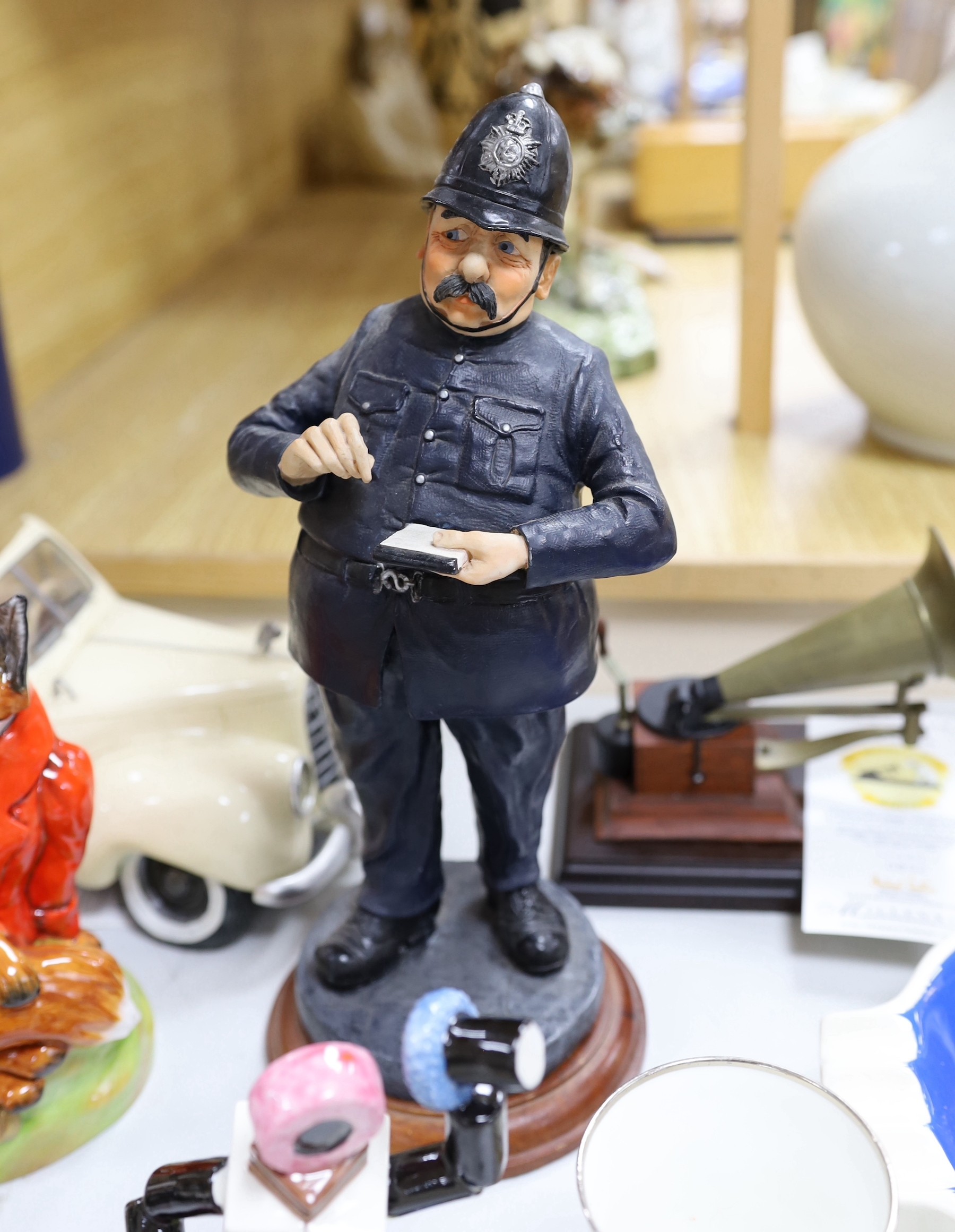 A selection of various novelty ceramics and collectibles, to include Coalport ‘Bertie Bassett’ no.798, a Royal Doulton HMV ‘Nipper’ ornament no.0892, and others